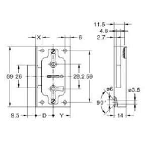 Einlasschloss Junie 619 Höhe 69 mm re/li/ladig – Bild 2