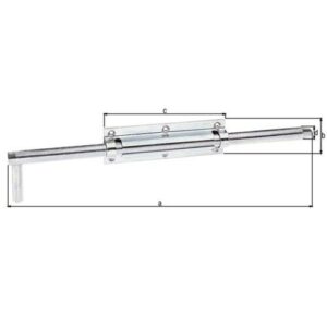 Bolzen-Stangenriegel - Bolzen-Stangenriegel L.400mm B.57mm STA galv.verz.,dickschichtpassiv.Auss.120mm – Bild 3