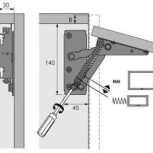 Hochklappbeschlag - Hochklappbeschlag Lift,80-220N STA vern.75Grad HETTICH – Bild 3