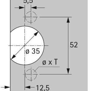 Hettich Eingelenktopf Selecta 2000  - Topflochabstand 52 mm zum schrauben – Bild 3