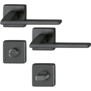 Rosettengarnitur - Rosettengrt.Bergamo M1628/843KV/843KVS MS F96-1-R SK/OL DIN L/R D/D HOPPE – Bild 1