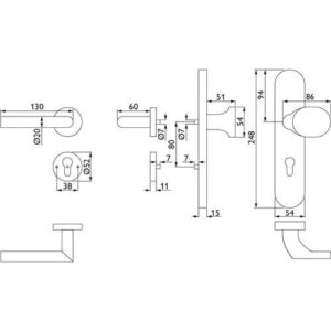 Tecwerk Kombi-Schutzgarnitur - Kombi-Schutzgarnitur NW-103-2 VA 72mm 36-53mm TECWERK – Bild 3