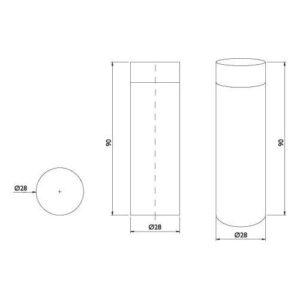 Wandtürpuffer - Wandtürpuffer VA ma geschl.L.90mm TECWERK – Bild 3