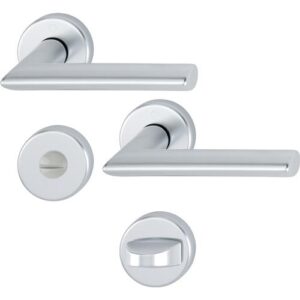 Rosettengarnitur - Rosettengrt.Stock.1140/42KV/42KVS Alu.F1 rd.SK/OL DIN L/R D/D HOPPE – Bild 1