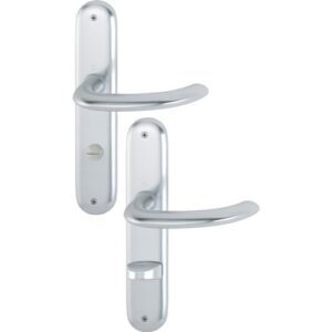 Langschildgarnitur - Langschildgarnitur Mar.1138/273P Alu.F1 SK/OL 78mm DIN L/R HOPPE – Bild 1
