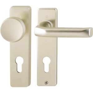 Kurzschildgarnitur - Kurzschildgarnitur London 54/227K/202KP/AP/113 Alu.F2 PZ eck.Wechselgrt.HOPPE – Bild 1