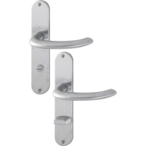 Langschildgarnitur - Langschildgarnitur Mar.E1138Z/302 VA F69 SK/OL 78mm DIN L/R HOPPE – Bild 1
