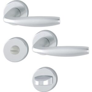 Rosettengarnitur - Rosettengrt.NY 1810/42KV/42KVS Alu.F1 rd.SK/OL DIN L/R D/D HOPPE – Bild 1