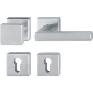 Rosettengarnitur - Rosettengrt.Dallas E43L/52KV/52KVS/1643Z VA F69 eck.PZ DIN L/R fl.D/K HOPPE – Bild 1