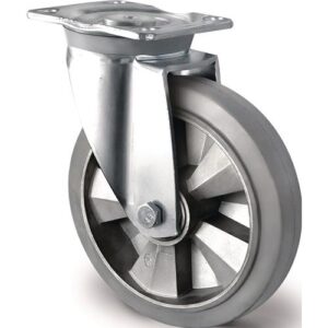 Schwerlastlenkrolle - Schwerlastlenkrolle D.160mm Trgf.400kg Lenkrolle Elastikgummi – Bild 1