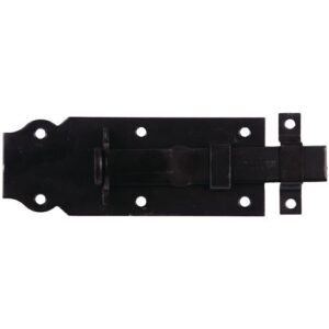 Schlossriegel - Schlossriegel L.120mm B.44mm ger.STA verzinkt,schwarz ku.-besch.GAH – Bild 1