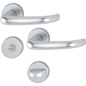 Rosettengarnitur - Rosettengrt.San Fran.1301/42KV/42KVS Alu.F1 U-Form SK/OL DIN L/R D/D HOPPE – Bild 1