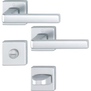 Rosettengarnitur - Rosettengrt.Dublin 1124/843KV/843KVS Alu.F1 eck.SK/OL DIN L/R D/D HOPPE – Bild 1