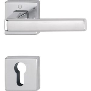 Rosettengarnitur - Rosettengrt.Dublin 1124/843KV/843KVS Alu.F249 eck.PZ DIN L/R D/D HOPPE – Bild 1