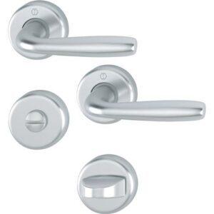 Rosettengarnitur - Rosettengrt.Maribor 1766/17KV/17KVS Alu.F1 rd.SK/OL DIN L/R D/D HOPPE – Bild 1