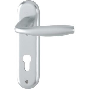 Kurzschildgarnitur - Kurzschildgarnitur NY 1810/273KP Alu.F1 PZ rd Drückergrt.HOPPE – Bild 1