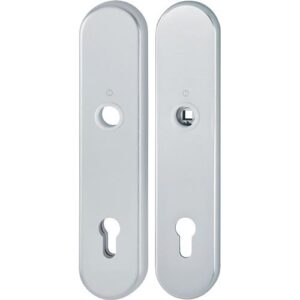 Langschildpaar - Langschildpaar F1 Alu.silberfarben F1 PZ 92mm HOPPE – Bild 1