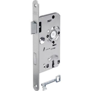 Zimmertür-Einsteckschloss - ZT-Einsteckschl.0215 BB 20/ 55/72/8mm DIN L silber rd Kl 1 Zinkdruckgruss BKS – Bild 1