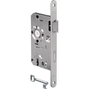 Zimmertür-Einsteckschloss - ZT-Einsteckschl.0215 BB 20/ 55/72/8mm DIN R silber rd Kl 1 Zinkdruckgruss BKS – Bild 1