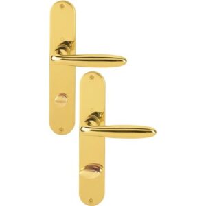 Langschildgarnitur - Langschildgarnitur Verona M151/302 MS F71 SK/OL 78mm DIN L/R HOPPE – Bild 1