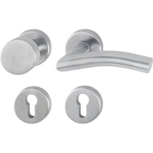 Rosettengarnitur - Rosettengrt.Ant.E58/42KV/42KVS/1420Z VA F69 rd.PZ DIN li.D/K HOPPE – Bild 1