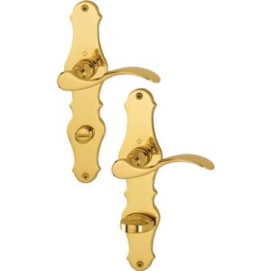 Langschildgarnitur - Langschildgarnitur Weimar M112SLN/2007 MS F71 SK/OL 78mm DIN L/R HOPPE – Bild 1