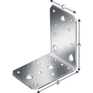Winkelverbinder - Winkelverb.AB AB90 88x88x65mm Anz.Löcher6/3/9/2 S.2,5mm – Bild 1