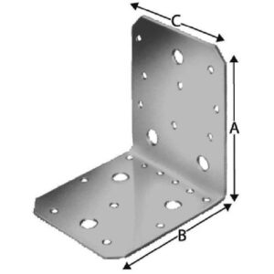 Winkelverbinder - Winkelverb.AB AB105 103x103x90mm Anz.Löcher8/3/11/3 S.3mm – Bild 1