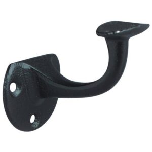Handlaufträger - Handlaufträger Gusseisen schwarz lack.D.Wandplatte 53mm gewölbte Auflage DENI – Bild 1