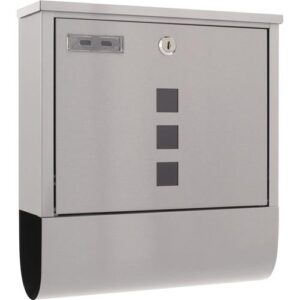 Briefkasten - Briefkasten Costa H.305mm B.335mm T.100mm grau VA DIN C4 ROTTNER – Bild 1