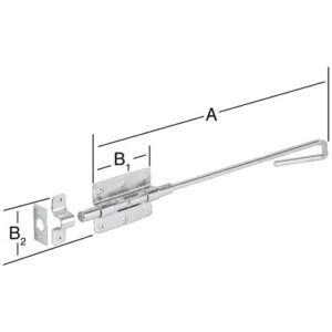 Bolzenstangenriegel - Bolzen-Stangenriegel STA blau verz.L.400mm B.100mm Bolzen-Ø 16mm VORMANN – Bild 1