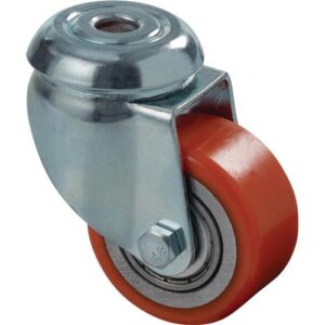 Lenkrolle - Lenkrolle D.50mm Trgf.120kg m.Rückenloch 11mm PU BS ROLLEN – Bild 1