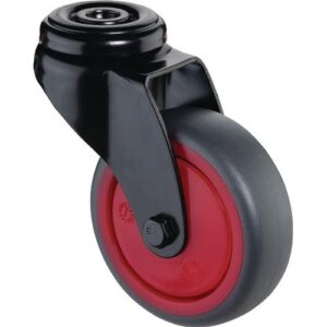 Lenkrolle - Lenkrolle D.75mm Trgf.75kg m.Rückenloch Kugell.Gum.grau BS ROLLEN – Bild 1