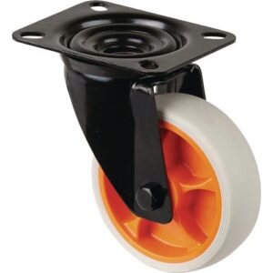 Lenkrolle - Lenkrolle D.100mm Trgf.110kg Lenkrollen Gum.Platte L104xB80mm Farbe Rl.hellgrau – Bild 1