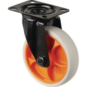 Lenkrolle - Lenkrolle D.125mm Trgf.120kg Lenkrollen Gum.Platte L104xB80mm Farbe Rl.hellgrau – Bild 1