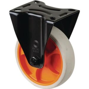 Bockrolle - Bockrolle D.125mm Trgf.120kg Gum.Platte L104xB80mm Farbe Rl.hellgrau BS ROLLEN – Bild 1