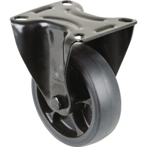 Bockrolle - Bockrolle D.100mm Trgf.110kg Gum.Platte L104xB80mm Farbe Rl.schwarz BS ROLLEN – Bild 1