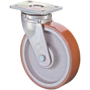 Schwerlast-Lenkrolle - Schwerlast-Lenkrolle D.250mm Trgf.2200kg Guß-PU Platte L255xB200mm BS ROLLEN – Bild 1