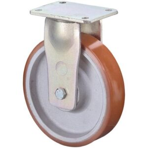 Schwerlast-Bockrolle - Schwerlast-Bockrolle D.250mm Trgf.2200kg Guß-PU Platte L255xB200mm BS ROLLEN – Bild 1