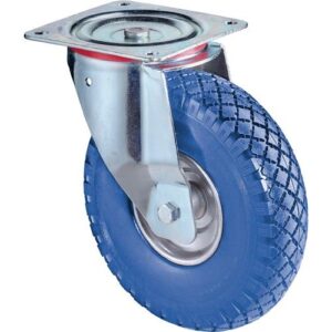 Lenkrolle - Lenkrolle D.260mm Trgf.160kg m.Platte Radkörper STA PU blau BS ROLLEN – Bild 1