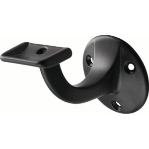 Handlaufträger - Handlaufträger 3507 Alu.ku.-besch.schwarz D.Wandplatte 56mm ger.Auflage HERMETA – Bild 1