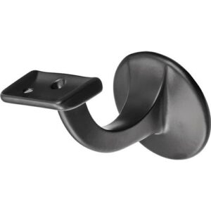 Handlaufträger - Handlaufträger 3508 Alu.ku.-besch.schwarz D.Wandplatte 56mm ger.Auflage HERMETA – Bild 1