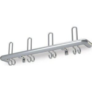 Wandgarderobe - Wandgarderobe Alu.F2 8 Hut-/16 Mantelh.L.1600mm Hakenabstand 200mm – Bild 1