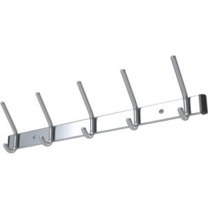 Wandgarderobe - Wandgarderobe Alu.F1 naturf.9 Hut-/9 Mantelh.L.1300mm Hakenabstand 150mm – Bild 1