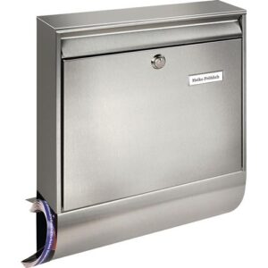 Briefkasten - Briefkasten Borkum-Set 38770 Ni H.422mm B.362mm T.100mm VA DIN C4 BURG-WÄCHTER – Bild 1