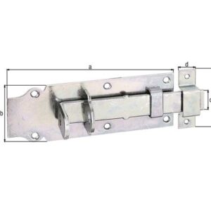 Schlossriegel - Schlossriegel L.180mm B.64mm ger.STA galv.verz.d.pass.Ausschub 56mm GAH – Bild 1