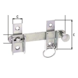 Schlagladenüberwurf - Schlagladenüberwurf L.120mm B.18mm STA galv.verz.d.pass.Loch-D.6mm GAH – Bild 1