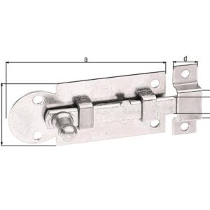Fensterriegel - Fensterriegel L.61mm B.26mm Form ger.STA galv.verz.d.pass.Ausschub 13,5mm GAH – Bild 1