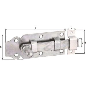 Türriegel - Türriegel L.100mm B.44mm STA galv.verz.d.pass.ger.GAH – Bild 1