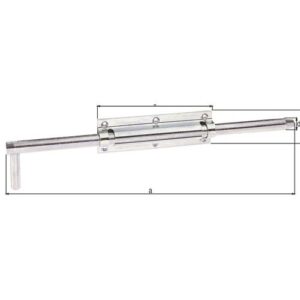 Bolzen-Stangenriegel - Bolzen-Stangenriegel L.400mm B.57mm STA galv.verz.,dickschichtpassiv.Auss.120mm – Bild 1